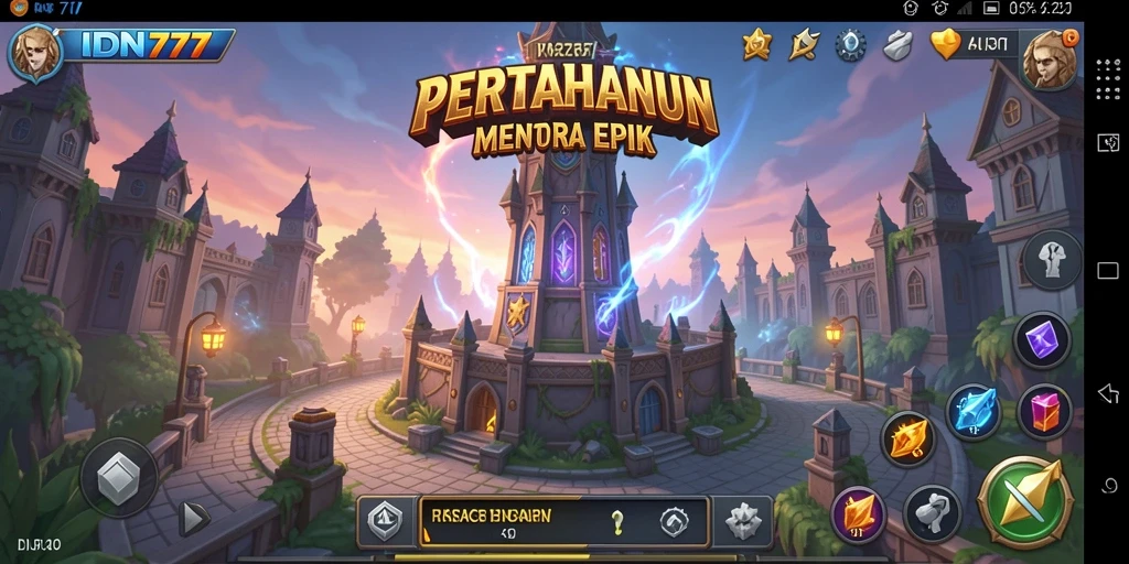 Menampilkan gameplay Tower Defense yang penuh aksi dan strategi.