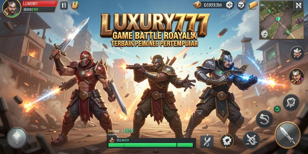 Tangkapan layar gameplay LUXURY777 yang menampilkan aksi seru di arena Battle Royale.