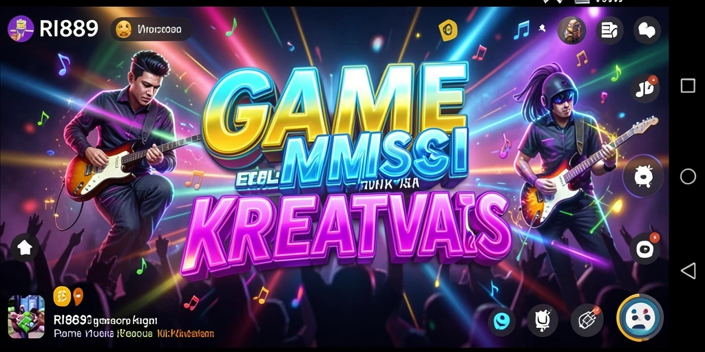 Screenshot utama dari gameplay RI889 dengan musik dan tantangan yang menarik.