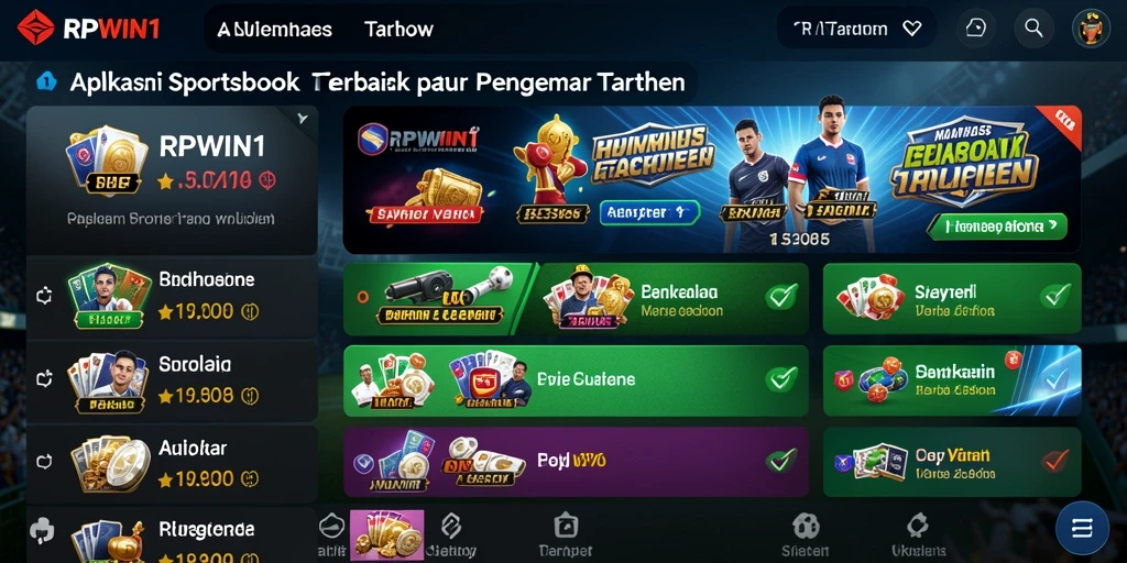 Tampilan menarik dari RPWIN1 dengan berbagai opsi taruhan olahraga.