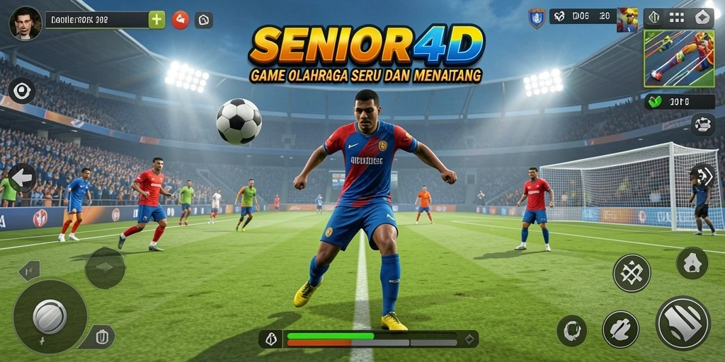 Tampilan gameplay seru di SENIOR4D dengan aksi olahraga nyata.