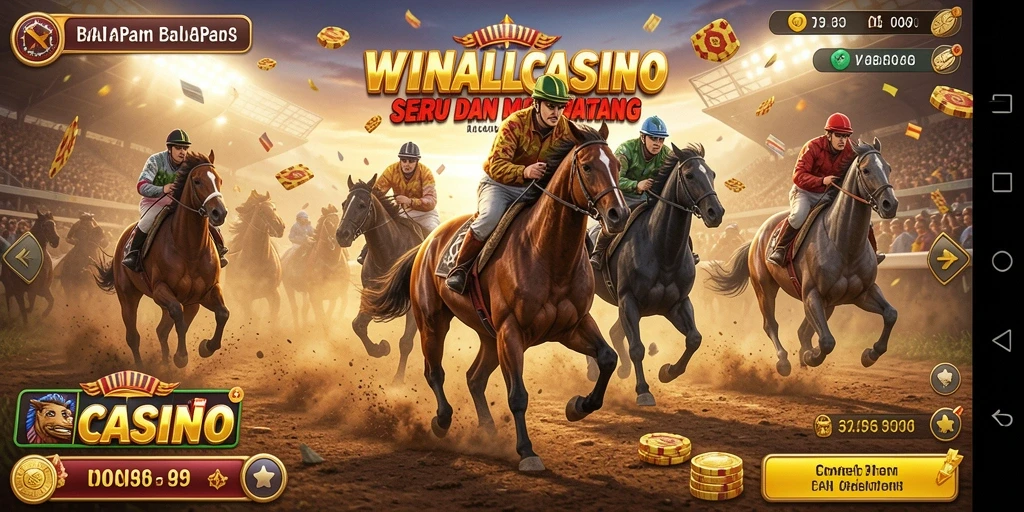 Tampilan gameplay balapan seru dalam WINALLCASINO.